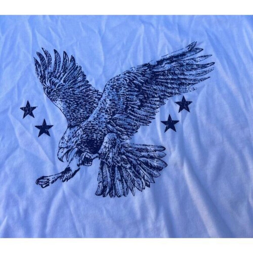 White Tank Top Mens Womens‎ Size L Large Eagle In Flight Biker Cotton Blend NEW